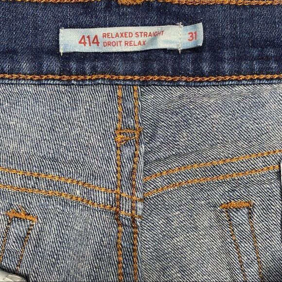 LEVI’S 414 Relaxed Straight Leg Dark Blue Denim Jeans - Size 31 - Picture 7 of 9